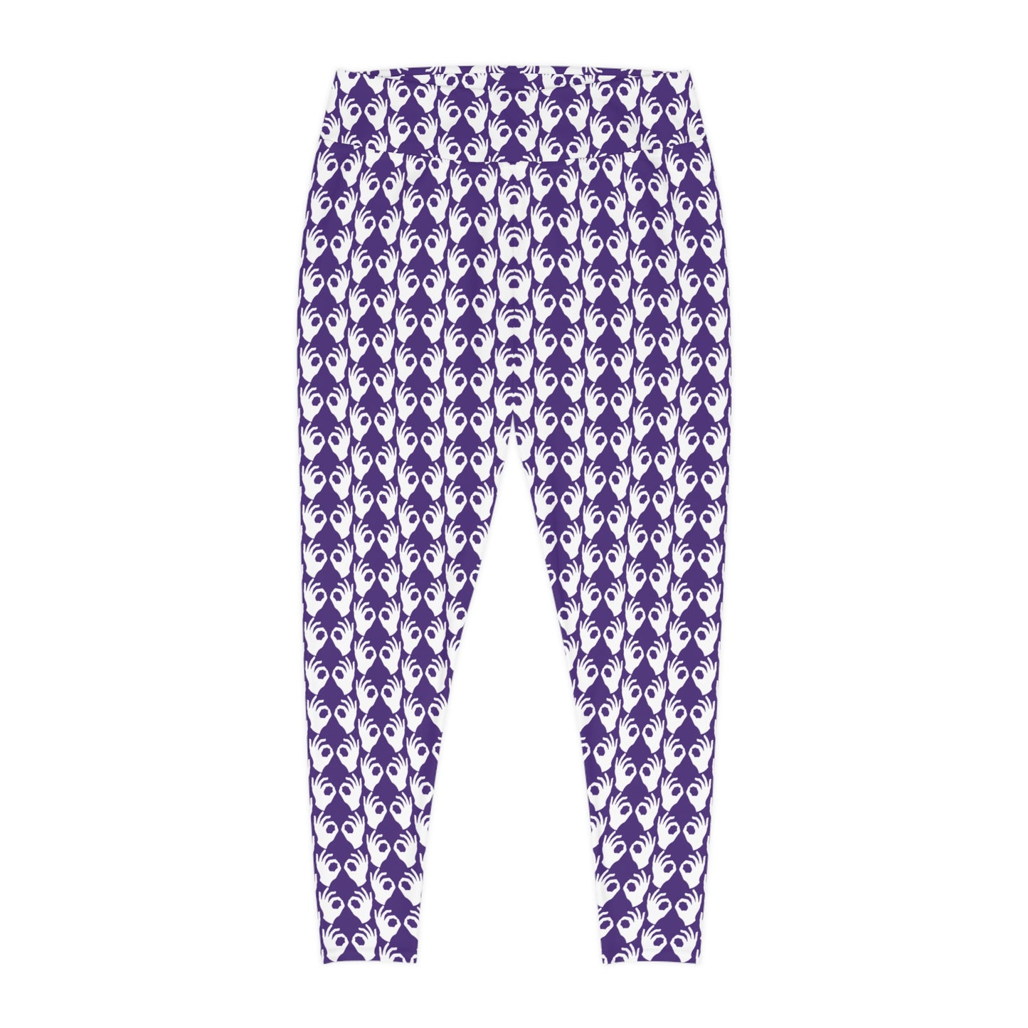 Plus Size Leggings - Purple/White Griddy