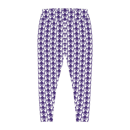 Plus Size Leggings - Purple/White Griddy