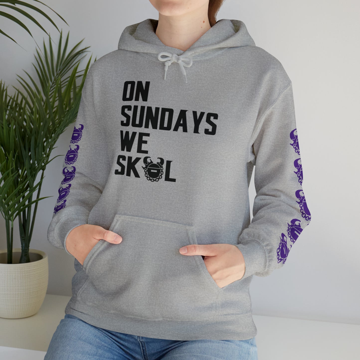 Unisex Heavy Blend™ Hooded Sweatshirt - On Sundays + Game Day Helmet (Sleeves)