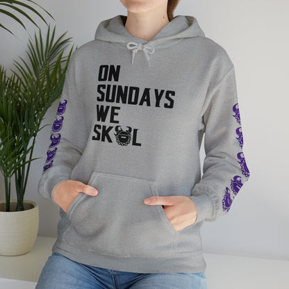 Unisex Heavy Blend™ Hooded Sweatshirt - On Sundays + Game Day Helmet (Sleeves)