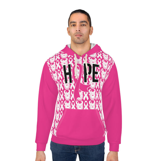 Unisex Pullover Hoodie - White Ribbon/Helmet - Hope