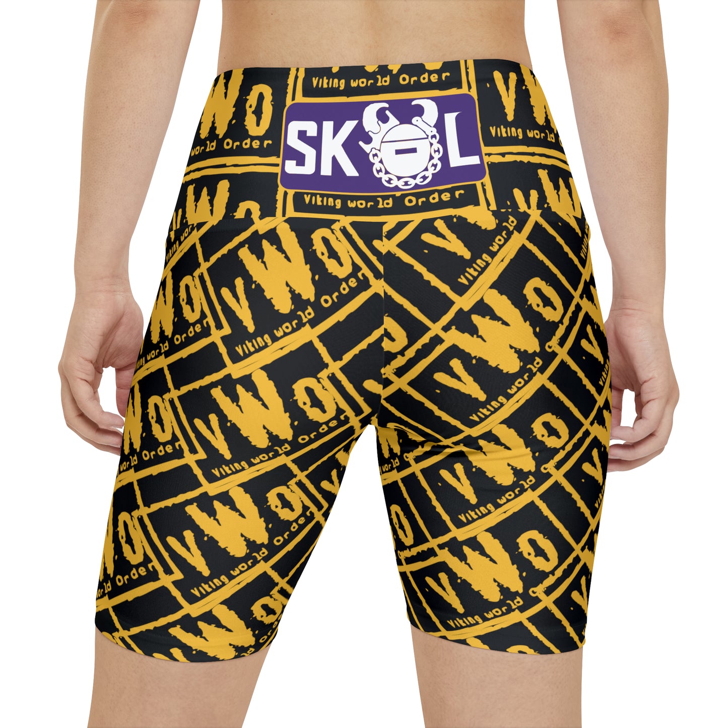 Women's Workout Shorts - Black/Gold - VWO (Framed)