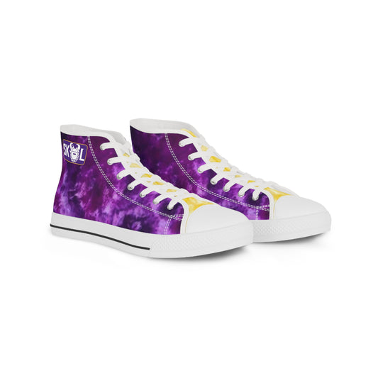 Men's High Top Sneakers - Purple/Gold Tie-Dye