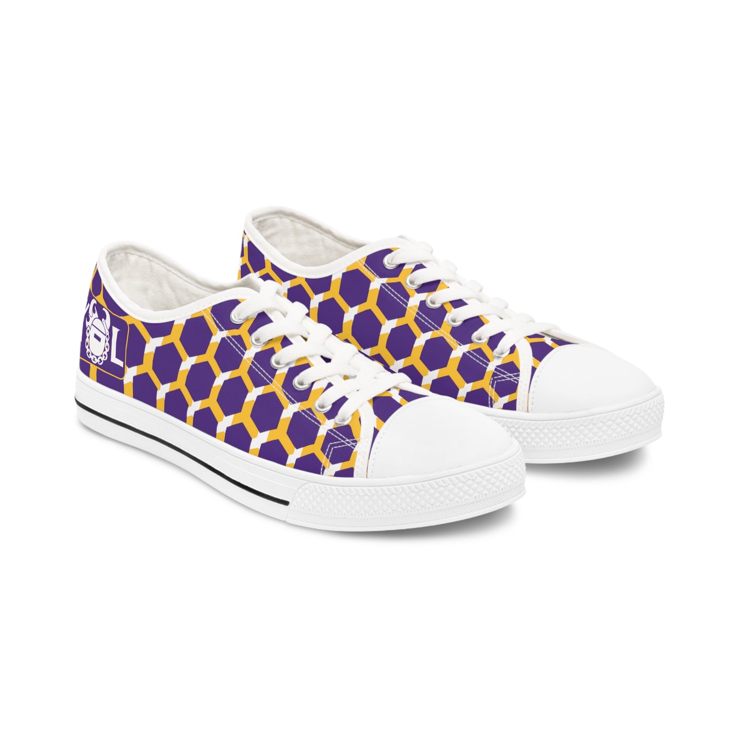 Women's Low Top Sneakers - Purple/Gold Hex