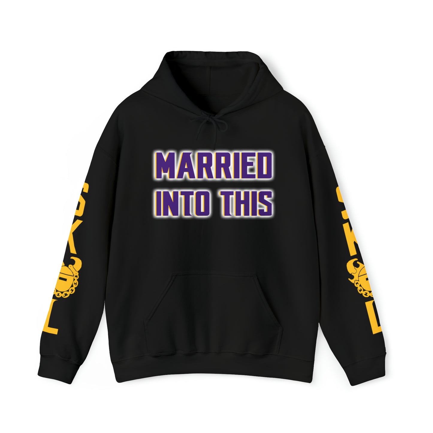 Unisex Heavy Blend™ Hooded Sweatshirt - Married Into This + Original (Sleeves)