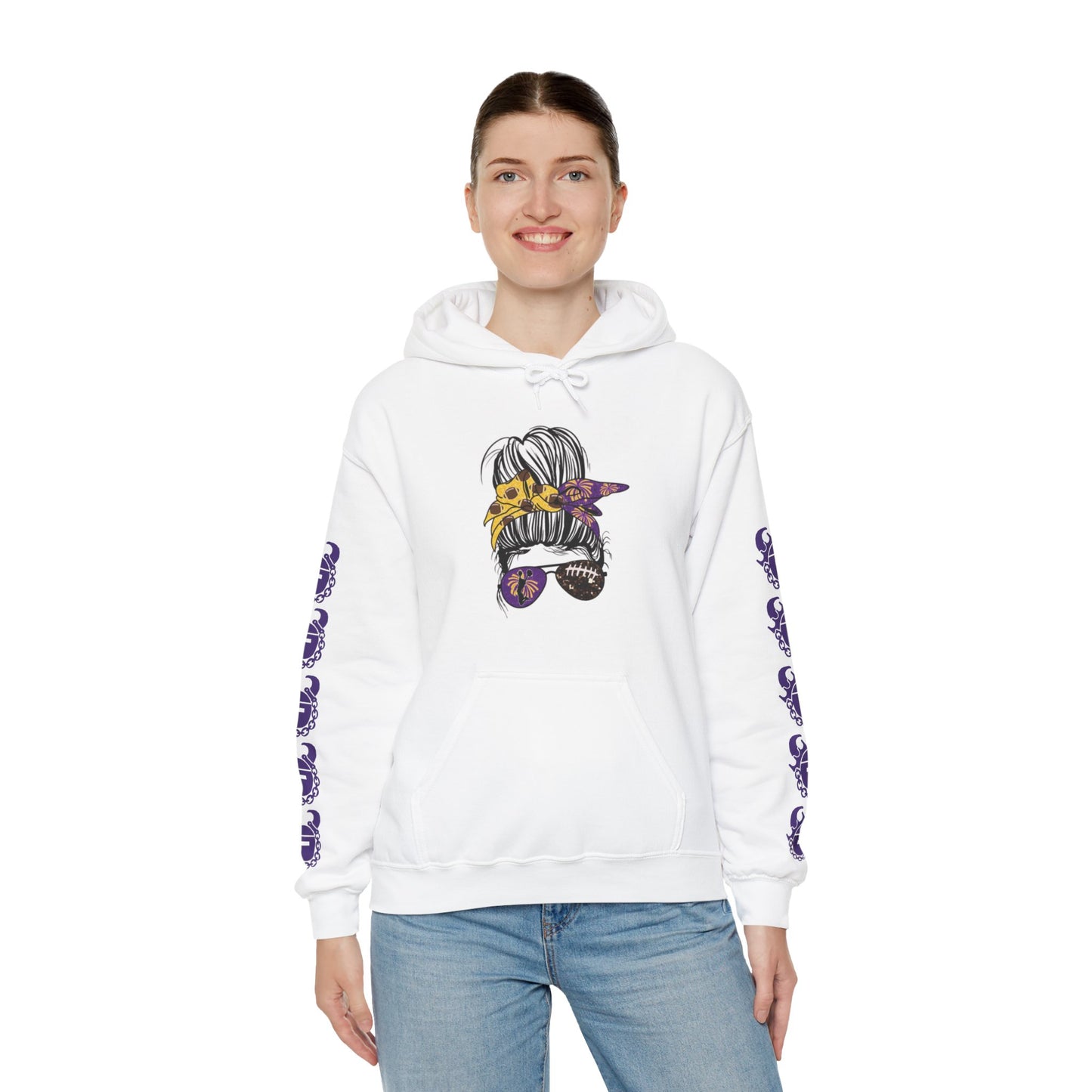 Unisex Heavy Blend™ Hooded Sweatshirt - Girlll! + Game Day Helmet (Sleeves)