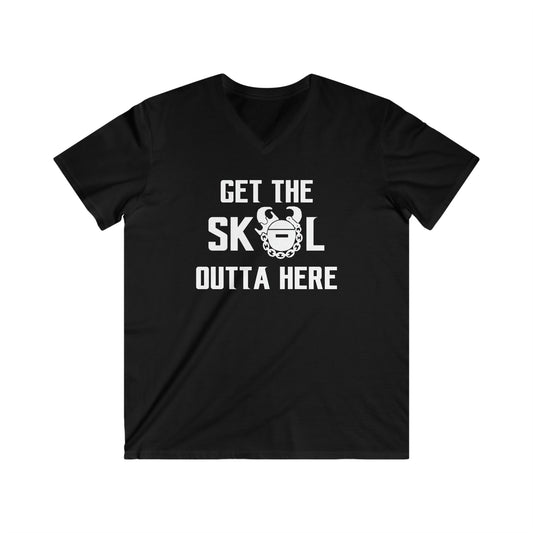 Men's Fitted V-Neck Short Sleeve - Get OUTTA Here