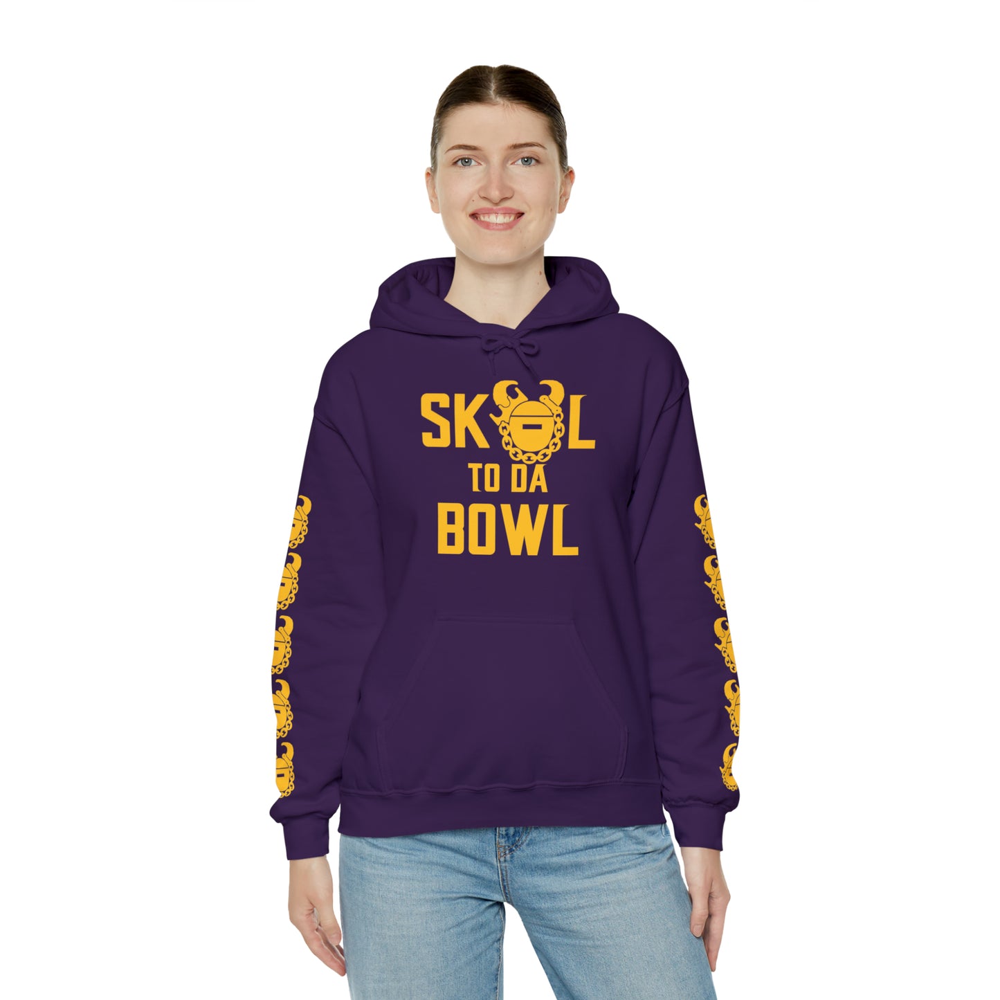 Unisex Heavy Blend™ Hooded Sweatshirt - to da BOWL + Game Day Helmet (Sleeves)