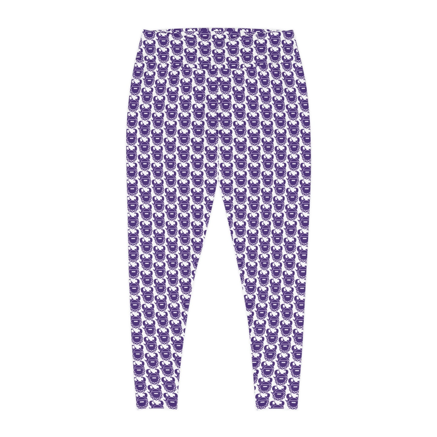 Plus Size Leggings - White/Purple Helmets