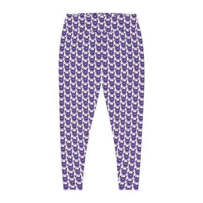 Plus Size Leggings - White/Purple Helmets