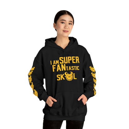 Unisex Heavy Blend™ Hooded Sweatshirt - SUPER FANtastic + Game Day Helmet (Sleeves)