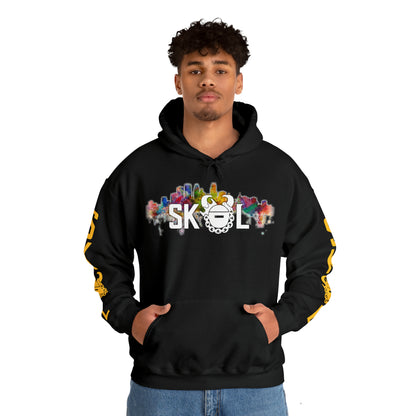 Unisex Heavy Blend™ Hooded Sweatshirt - Skyline + Original (Sleeves)