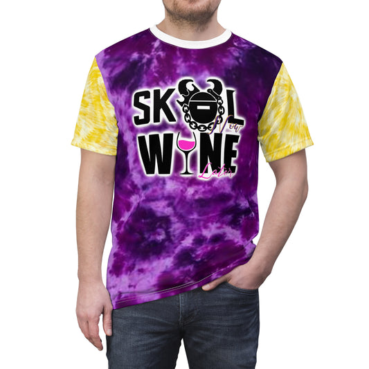 Unisex Cut & Sew Tee - Purple/Gold Tie-Dye - WINE later