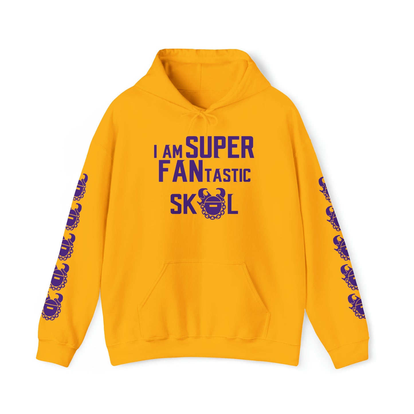 Unisex Heavy Blend™ Hooded Sweatshirt - SUPER FANtastic + Game Day Helmet (Sleeves)