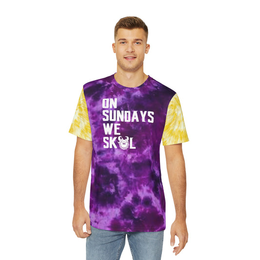 Men's Polyester Tee - Purple/Gold Tie-Dye - On Sundays