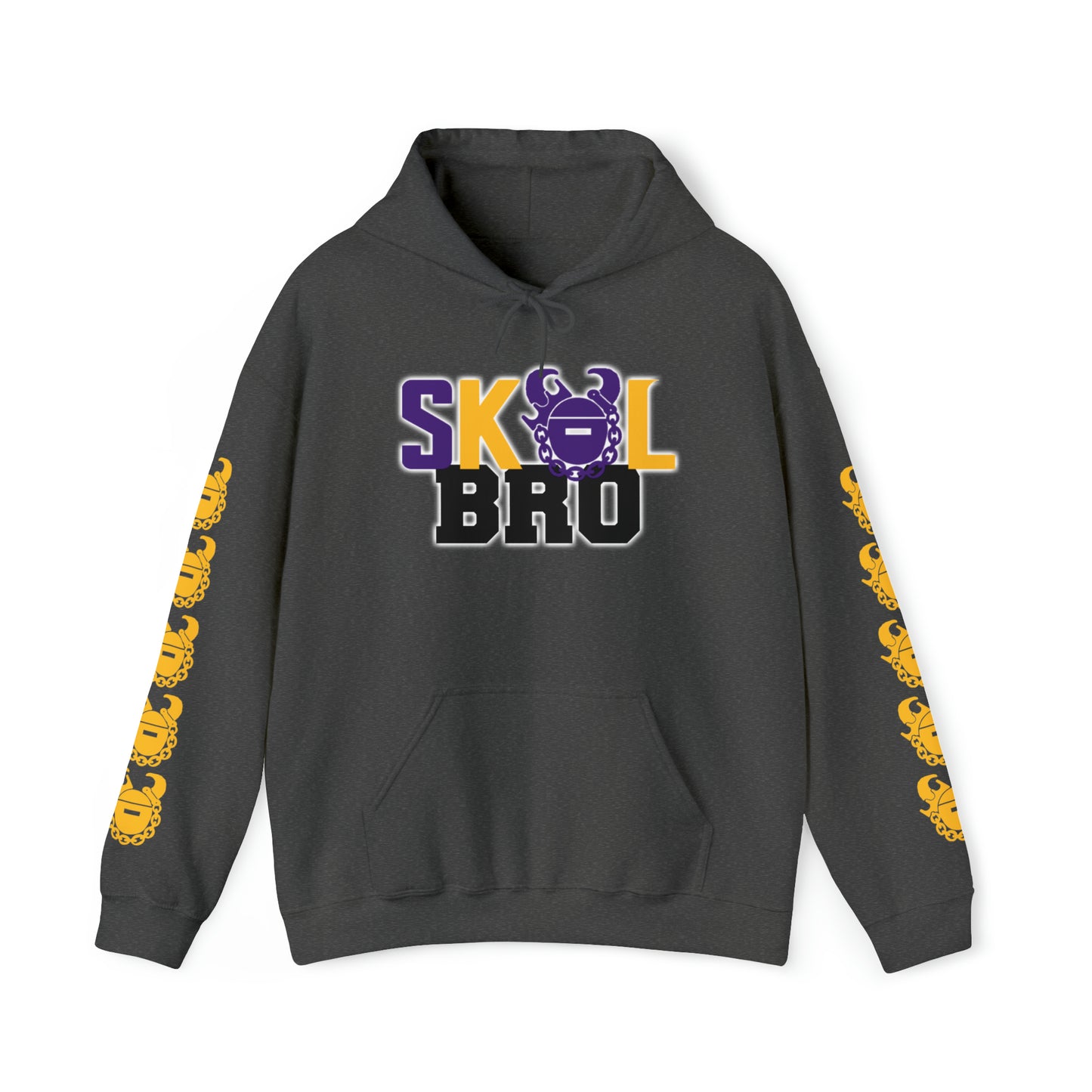 Unisex Heavy Blend™ Hooded Sweatshirt - BRO! + Game Day Helmet (Sleeves)