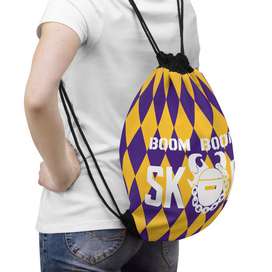 Drawstring Bag - Purple/Gold Diamonds - BOOM BOOM