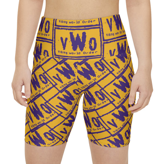 Women's Workout Shorts - Gold/Purple - VWO (Framed)