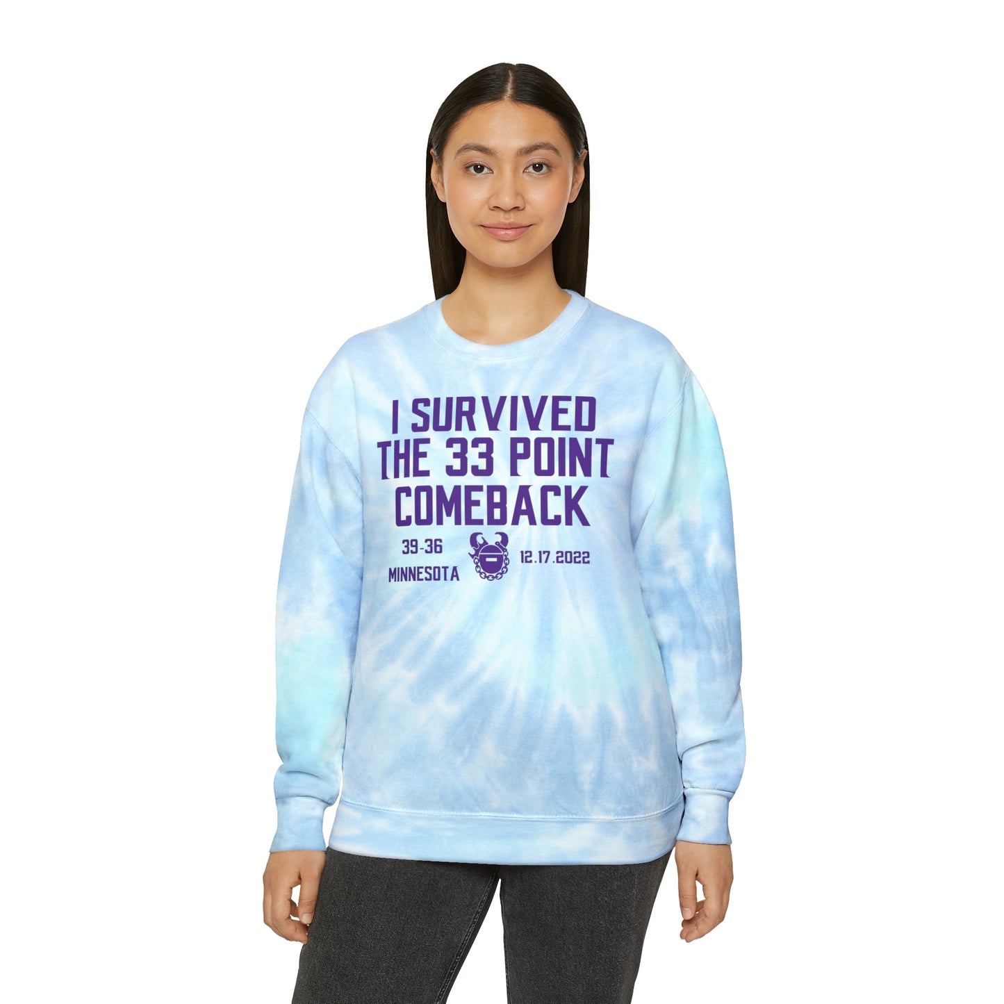 Tie-Dye Crewneck - Survived the 33 Point Comeback