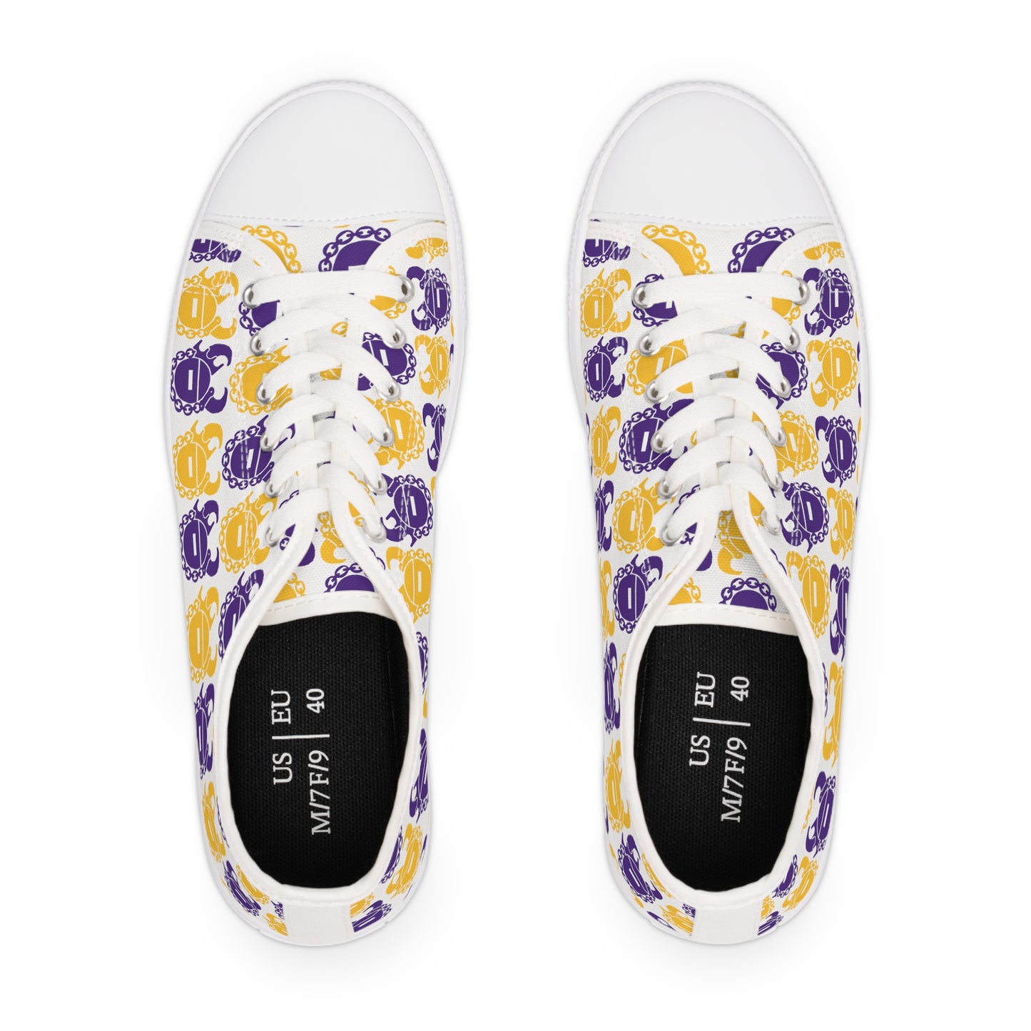 Women's Low Top Sneakers - Purple & Gold Helmets