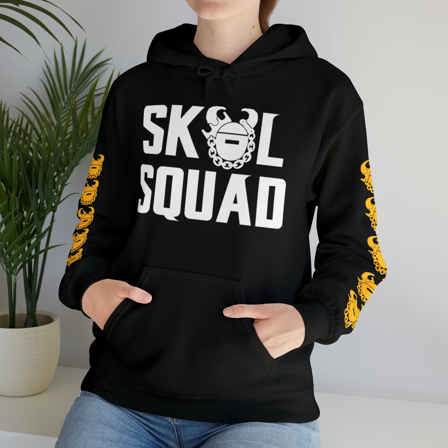 Unisex Heavy Blend™ Hooded Sweatshirt - SQUAD + Game Day Helmet (Sleeves)