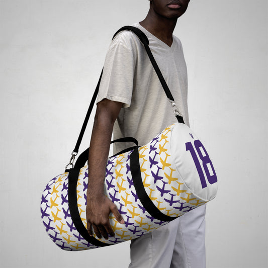 Duffel Bag - Jet Planes, White - Jersey #18