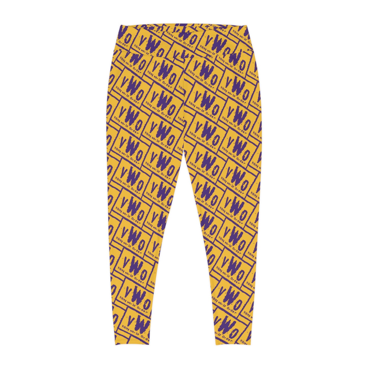 Plus Size Leggings - Gold/Purple - VWO