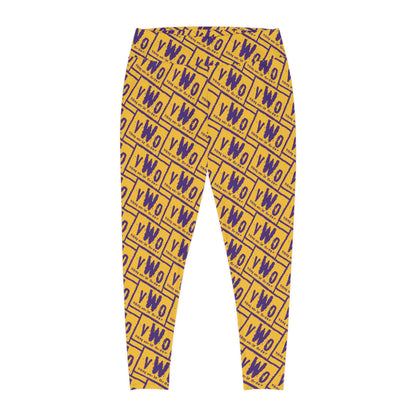 Plus Size Leggings - Gold/Purple - VWO