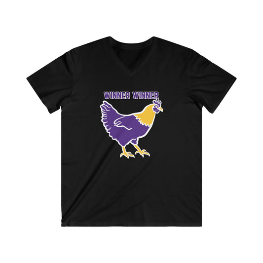 Men's Fitted V-Neck Short Sleeve - Winner Winner Chicken Dinner