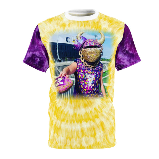 Unisex Cut & Sew Tee - Purple/Gold Tie-Dye - FANtastic - to da BOWL