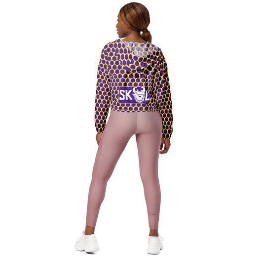 Women’s Cropped Windbreaker - Purple/Gold Hex - The Original