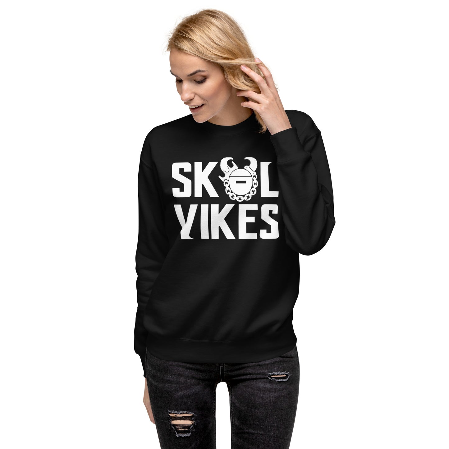 Customizable -- Unisex Premium Crewneck - Black - Vikes