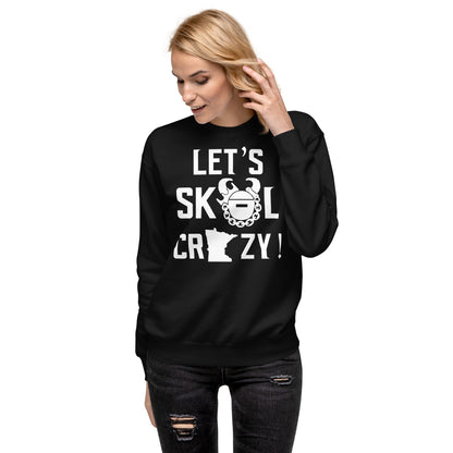 Customizable -- Unisex Premium Crewneck - Black - Let's go Crazy!