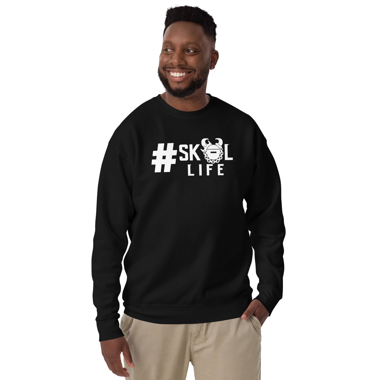 Customizable -- Unisex Premium Crewneck - Black - #Life