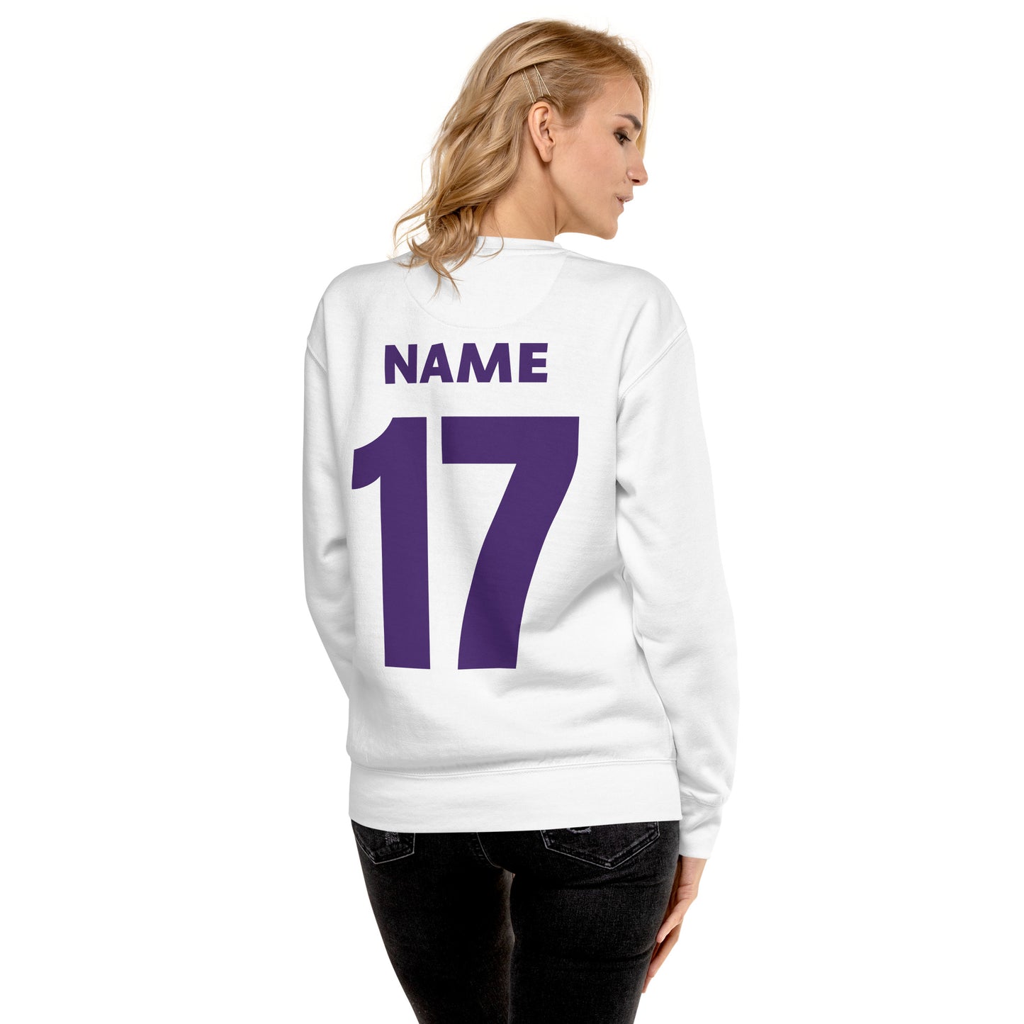 Customizable -- Unisex Premium Crewneck - White - Let's go!