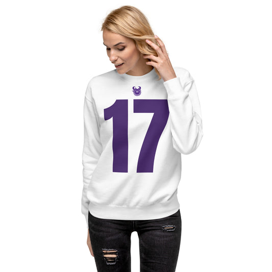 Customizable -- Unisex Premium Crewneck - White - Choose your OWN Jersey #